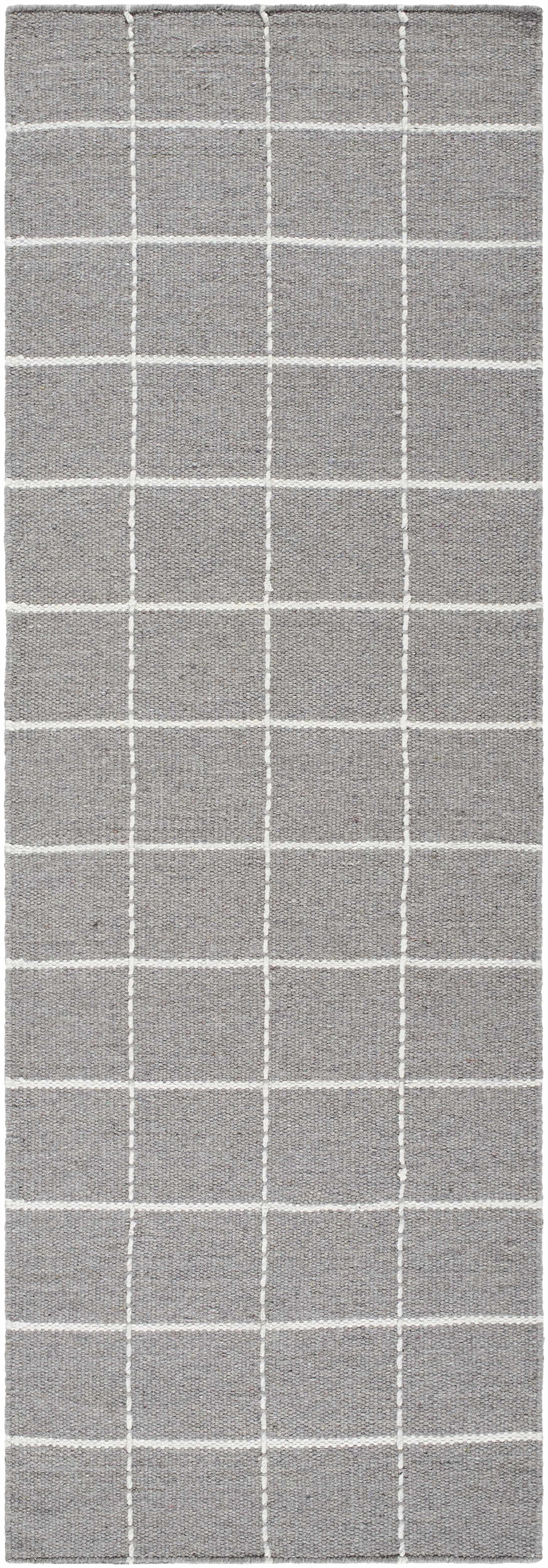 Gray Checkered Wool Area Rug - Cozy Stylish Home Decor