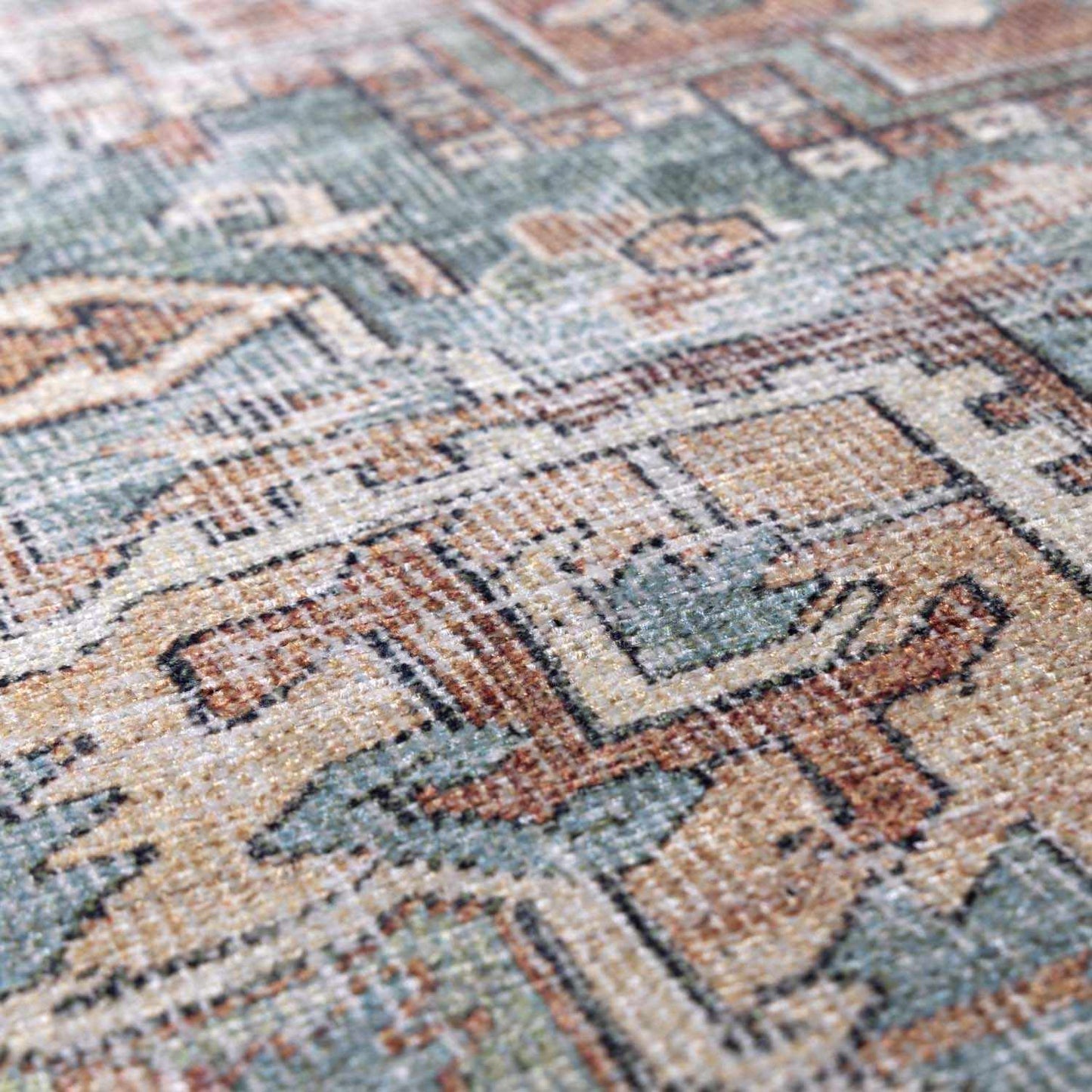 Washable Green Tumble Dry Rug - Soft and Durable