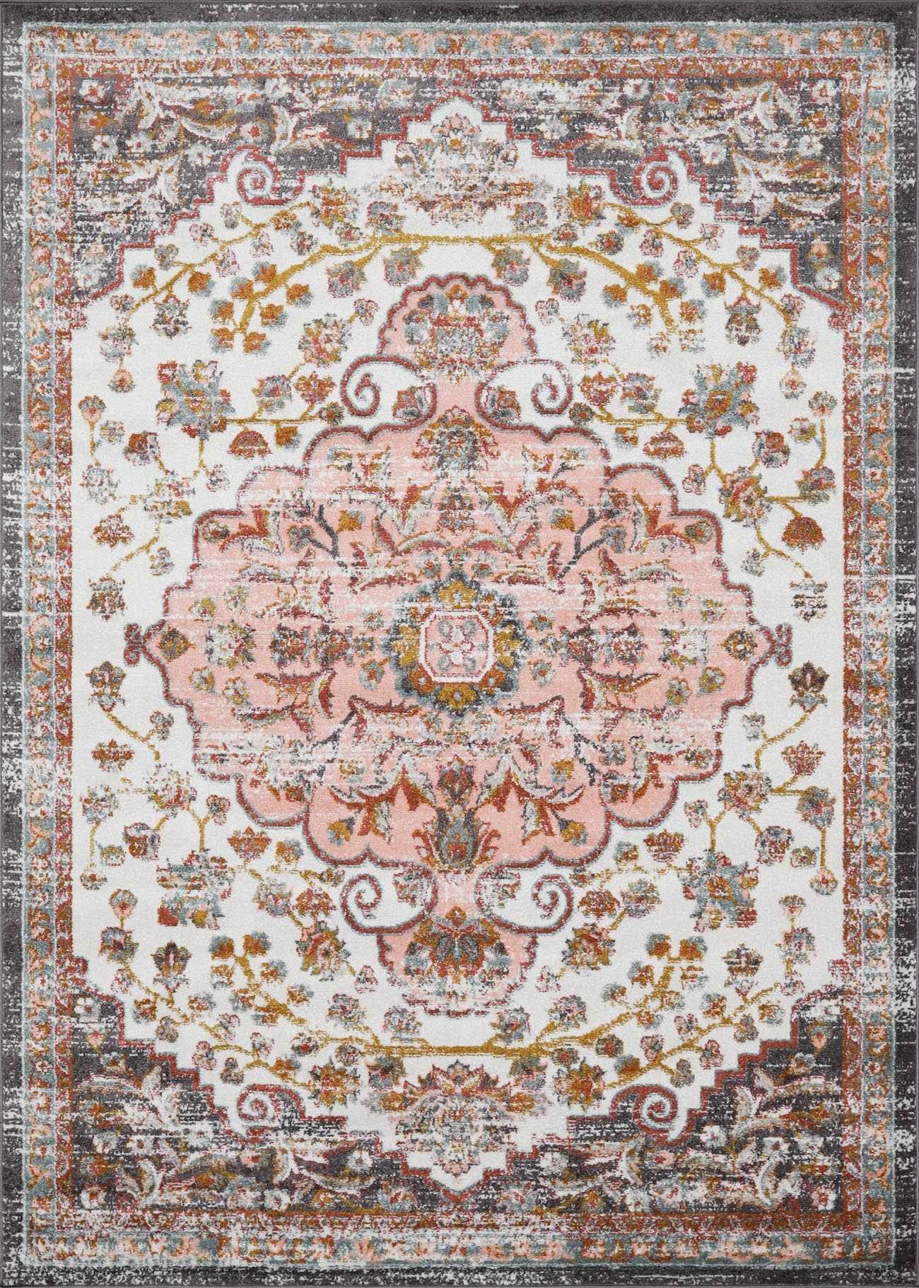 Floral Medallion Area Rug - Elegant Living Room  Bedroom Decor