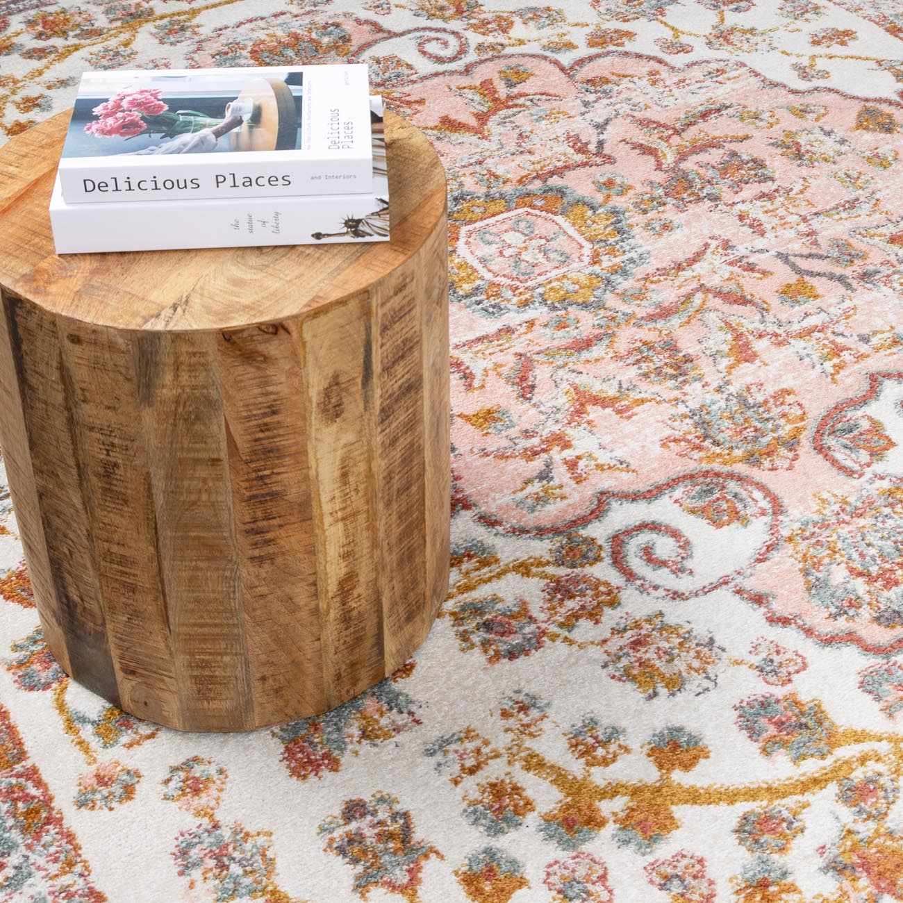 Floral Medallion Area Rug - Elegant Living Room  Bedroom Decor