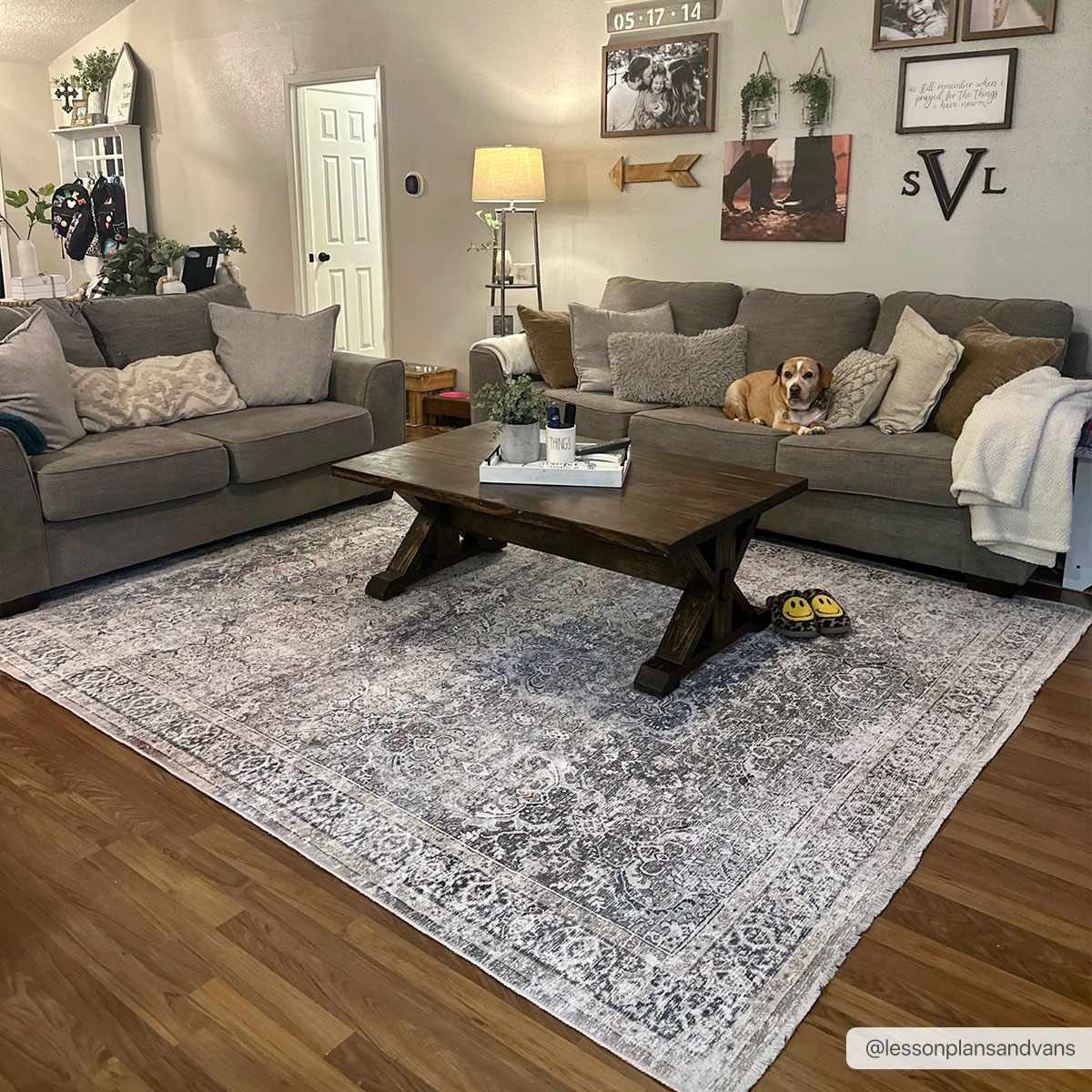 Soft olive rug