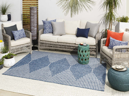 Navy Outdoor Rug - Durable Stylish Area Rug for Patios and Decks