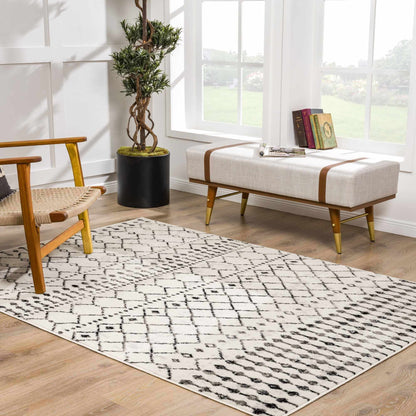 Scandinavian Moroccan Trellis Area Rug - Stylish Geometric Design for Modern Homes