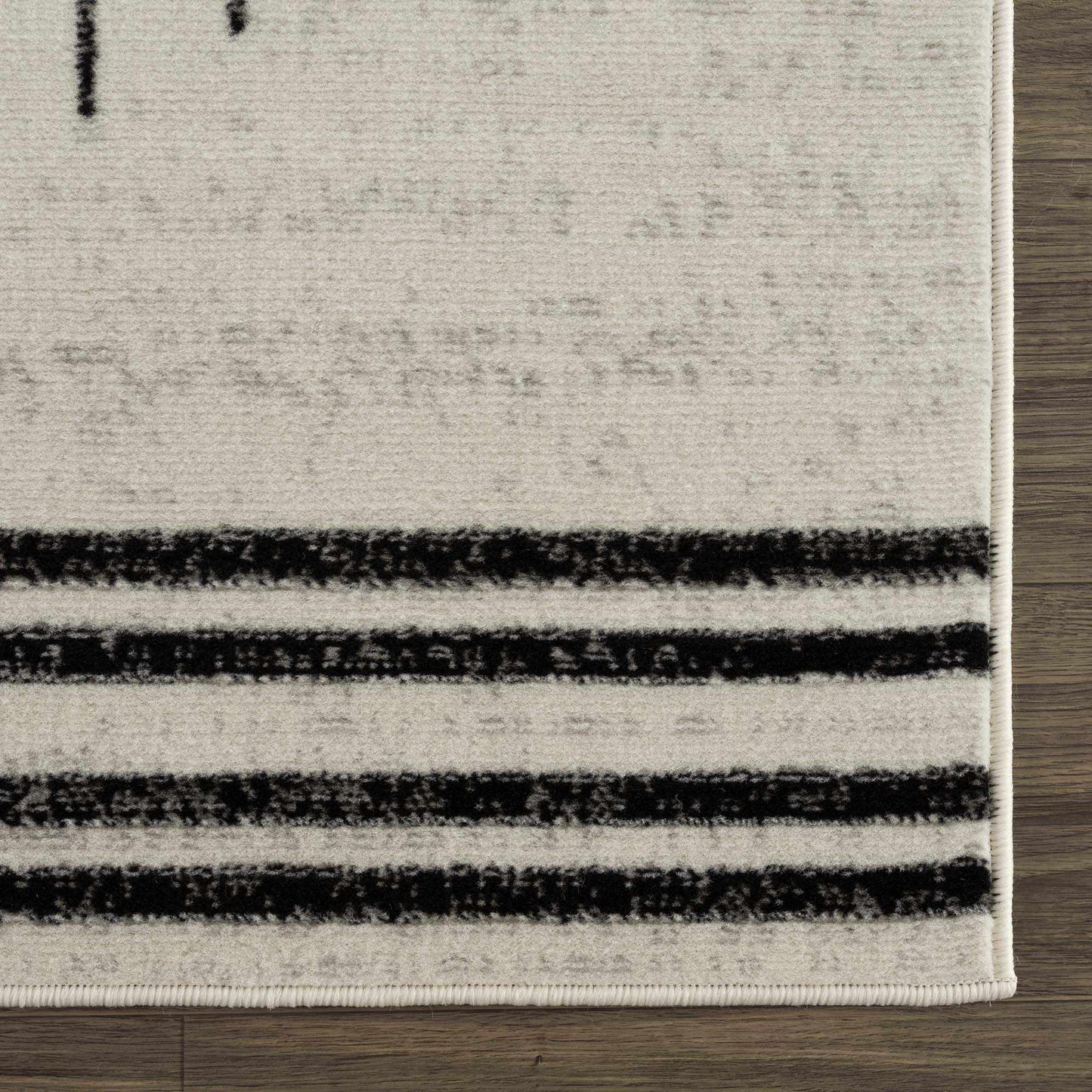 Angus Black  White Geometric Area Rug - Modern Home Décor