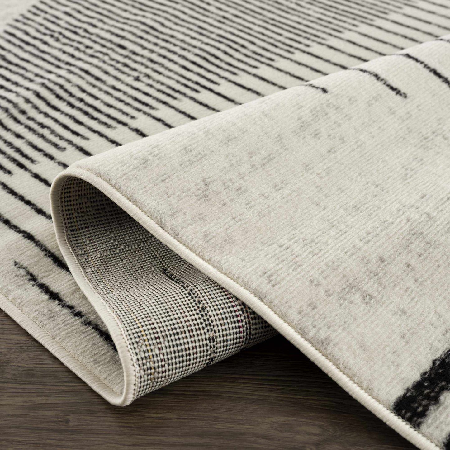 Angus Black  White Geometric Area Rug - Modern Home Décor