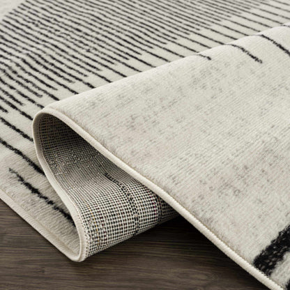 Angus Black  White Geometric Area Rug - Modern Home Décor