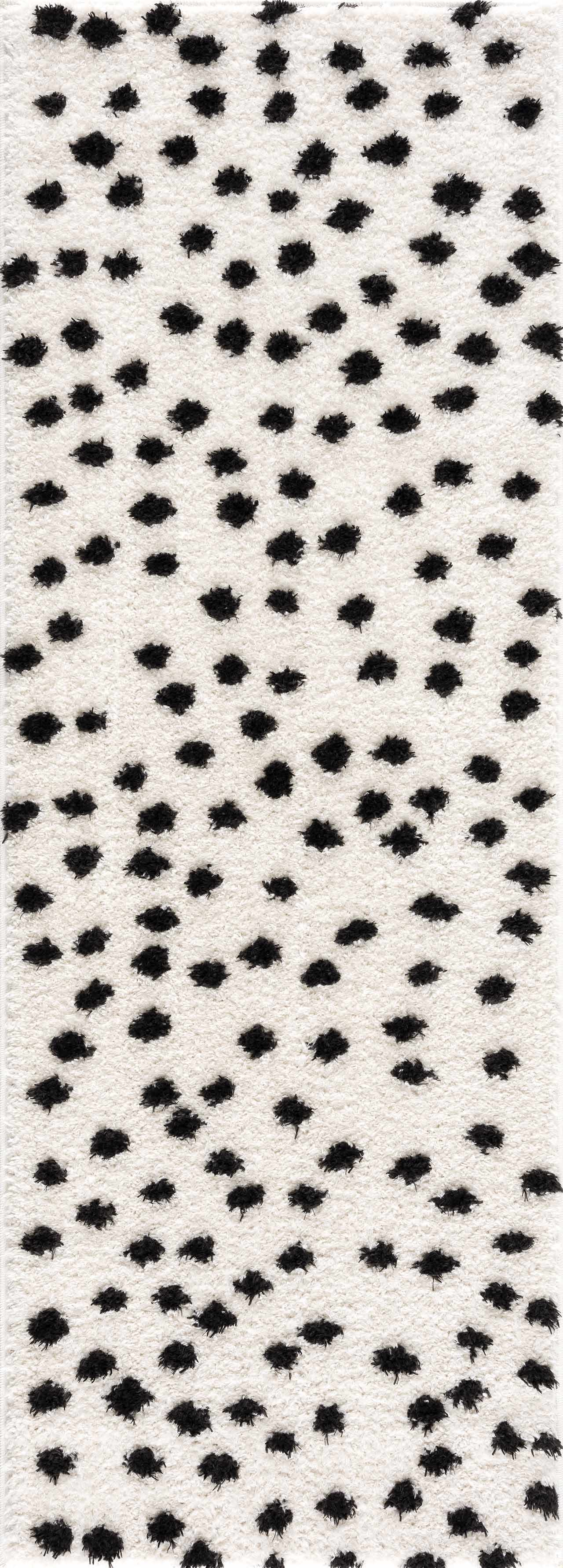 Black and White Dotted Area Rug - Stylish Home Decor Accent