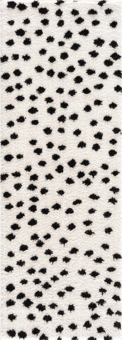 Black and White Dotted Area Rug - Stylish Home Decor Accent