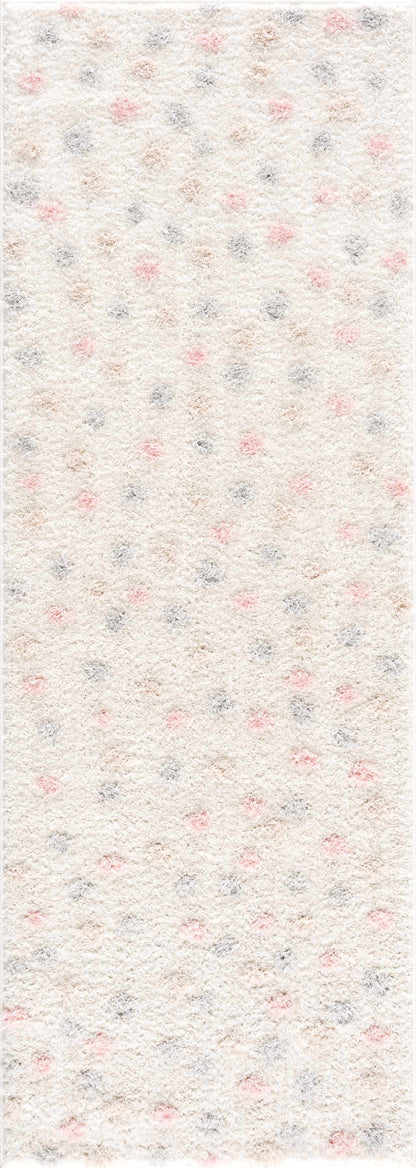 Pink Cream Dotted Area Rug - Stylish Cozy Home Décor