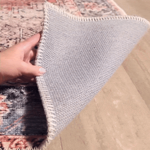 Distressed Washable Area Rug - Stylish Durable Easy to Clean