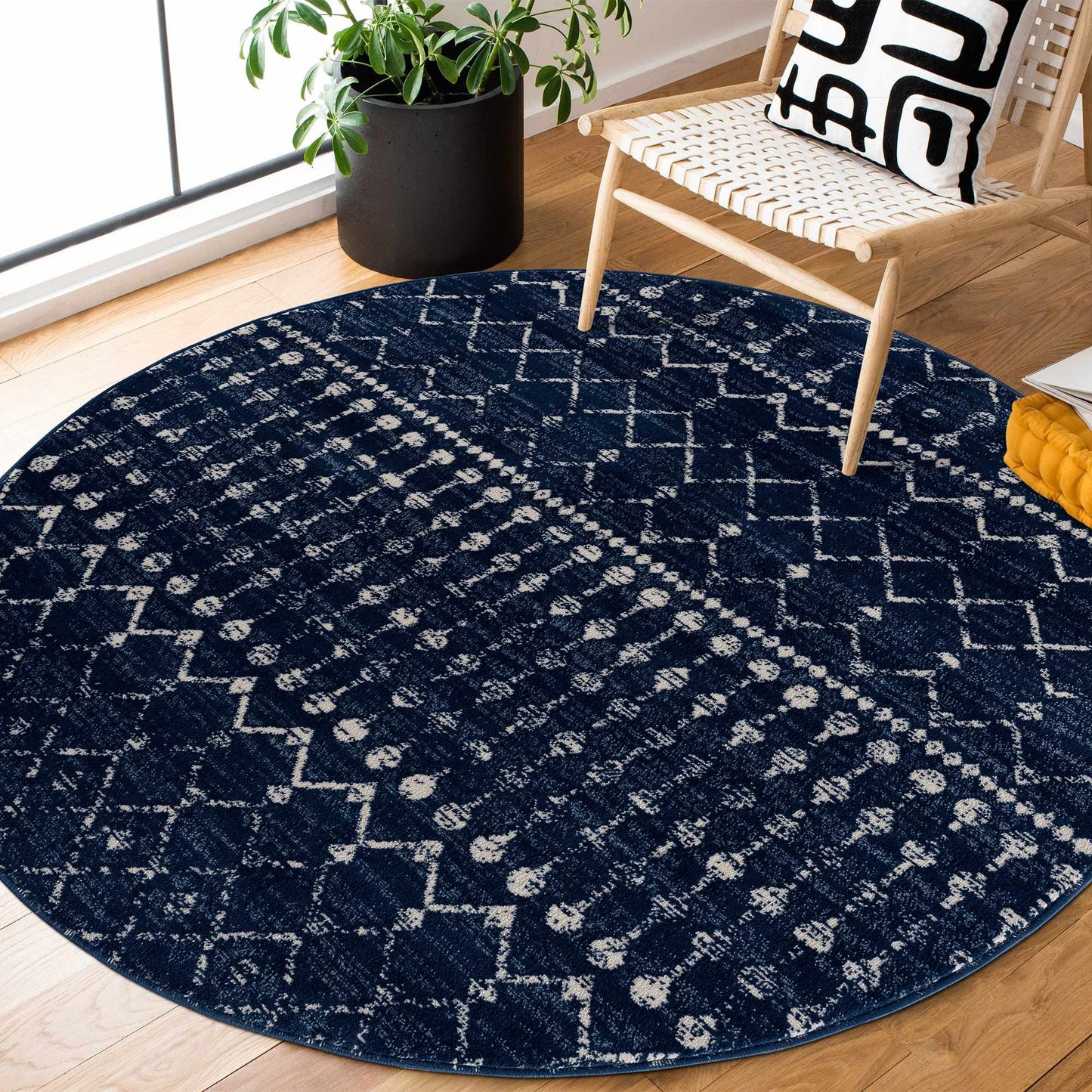 Tigrican Navy Area Rug - Elegant Modern Home Décor Rug