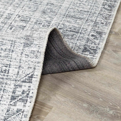 Gray Blue Washable Area Rug - Living Room  Bedroom Decor