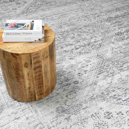 Gray Blue Washable Area Rug - Living Room  Bedroom Decor