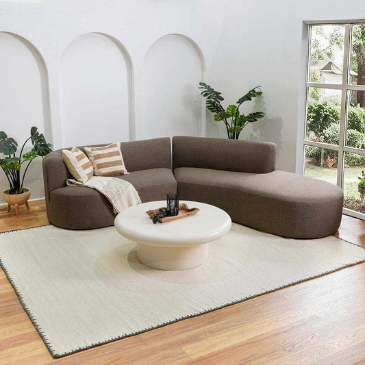 Hand Woven Wool Area Rug - Off White Ayumu Collection