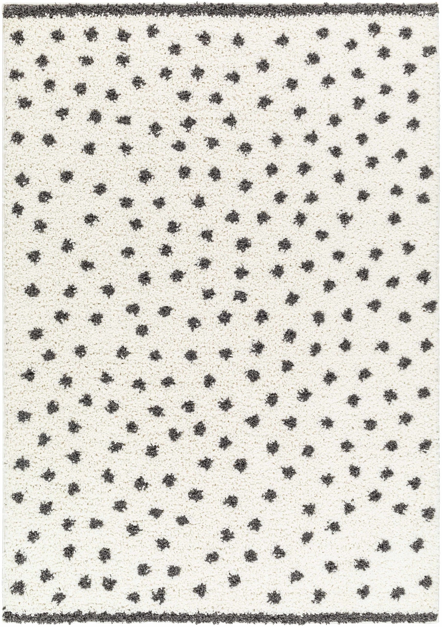 Plush Black and White Dotted Area Rug - Cozy Home Décor Accent