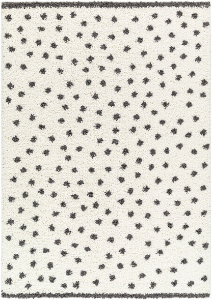 Plush Black and White Dotted Area Rug - Cozy Home Décor Accent