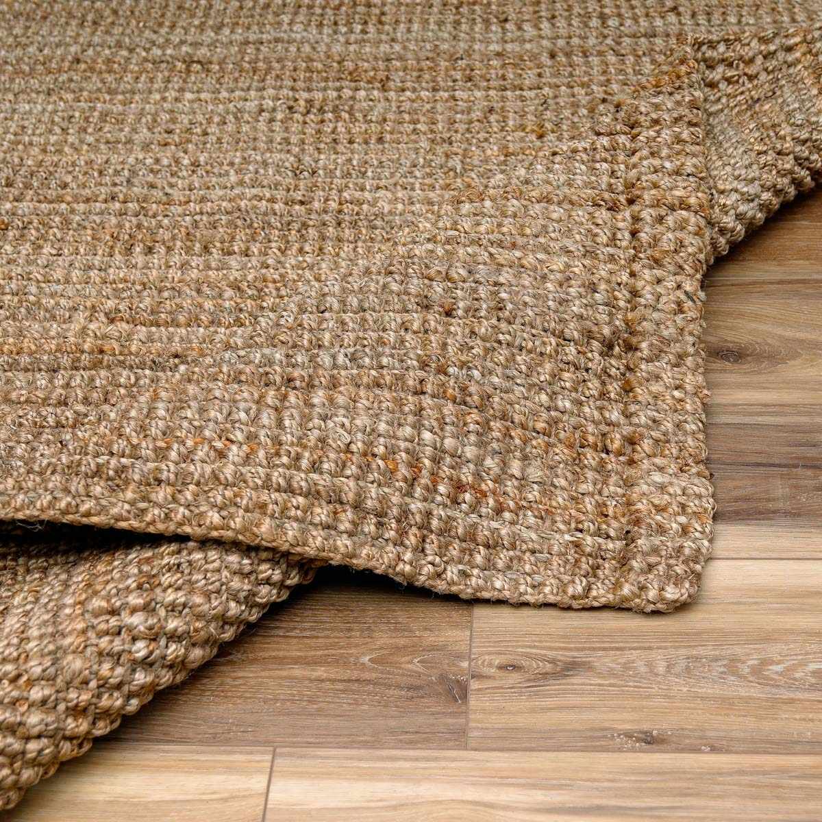 Camel Jute Area Rug - Natural Fiber Cozy Home Décor