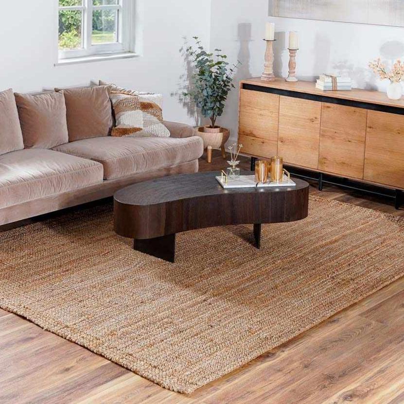 Camel Jute Area Rug - Natural Fiber Cozy Home Décor