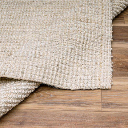 Eco-Friendly Jute Area Rug - Textured Cream Design for Stylish Home Décor