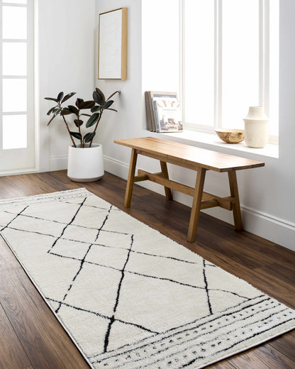 Geometric Area Rug - Black  White Modern Home Decor