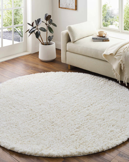 Siari Cream Plush Area Rug - Cozy Solid Home Decor