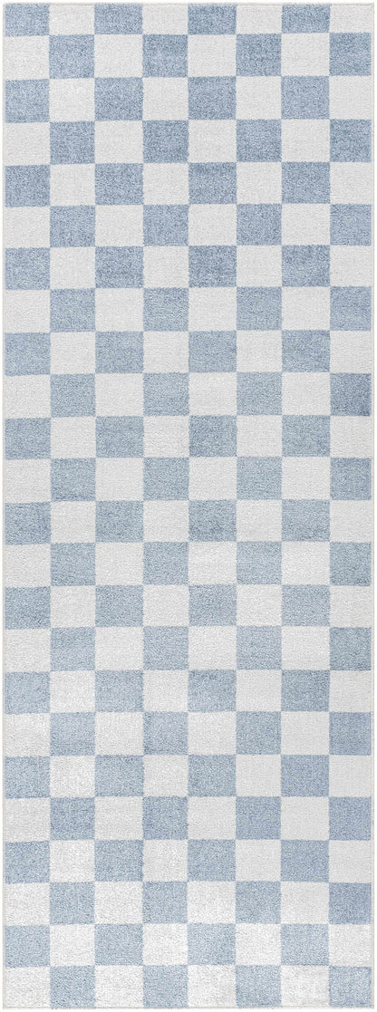 Checkered Washable Area Rug - Stylish Durable Floor Covering