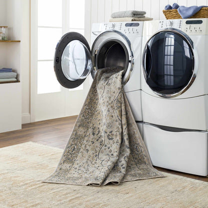 Washable Flat Pile Area Rug - Soft Durable Modern Design