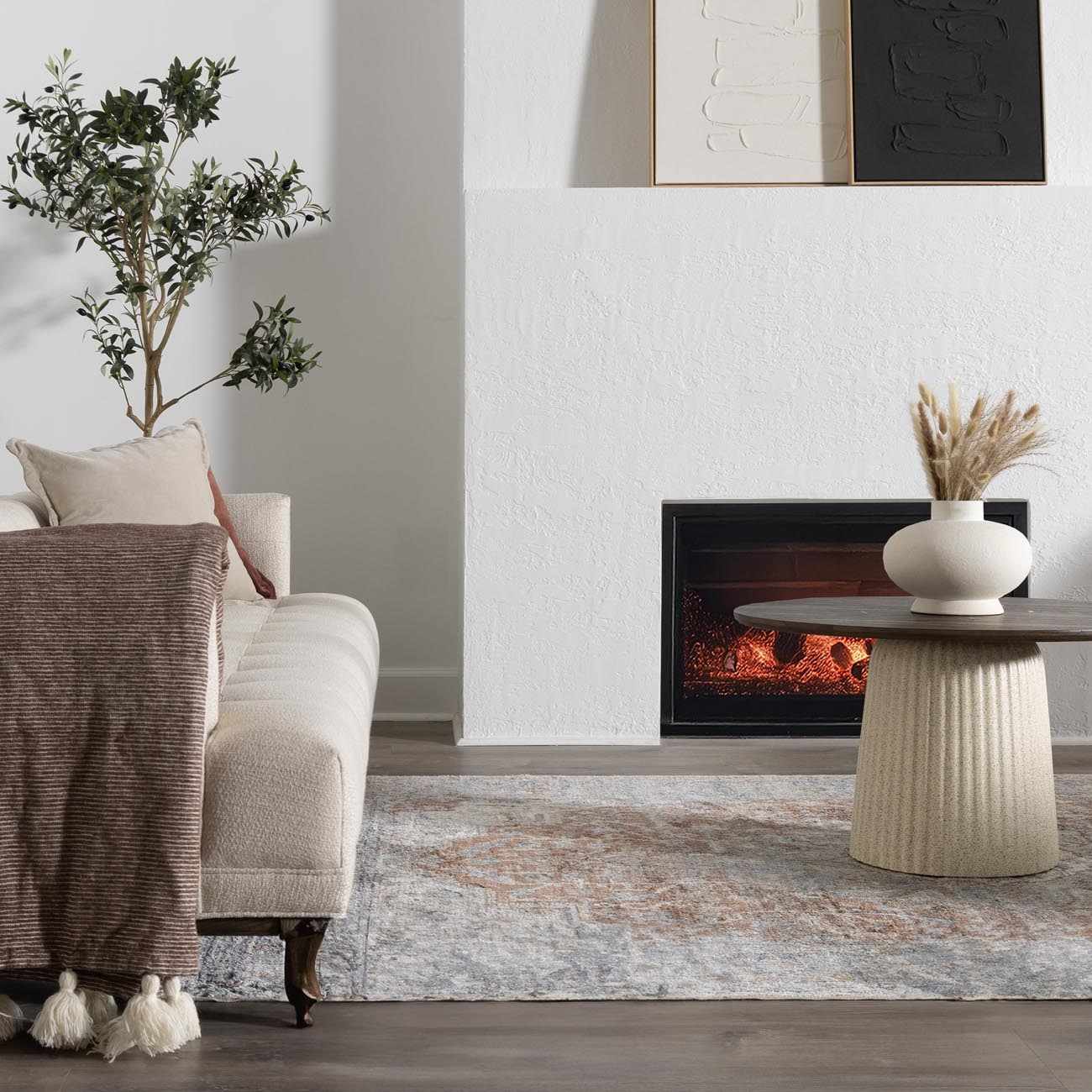 Washable Flat Pile Area Rug - Soft Durable Modern Home Decor