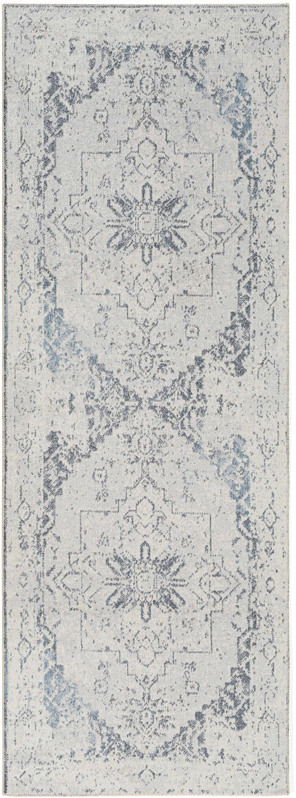 Ivory Washable Flat Pile Rug - Hera Collection for Modern Decor