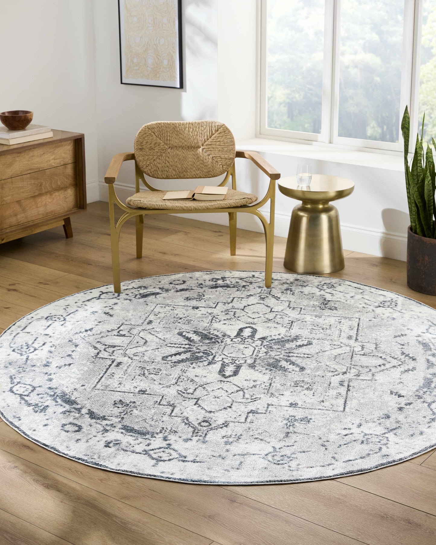 Ivory Washable Flat Pile Rug - Hera Collection for Modern Decor