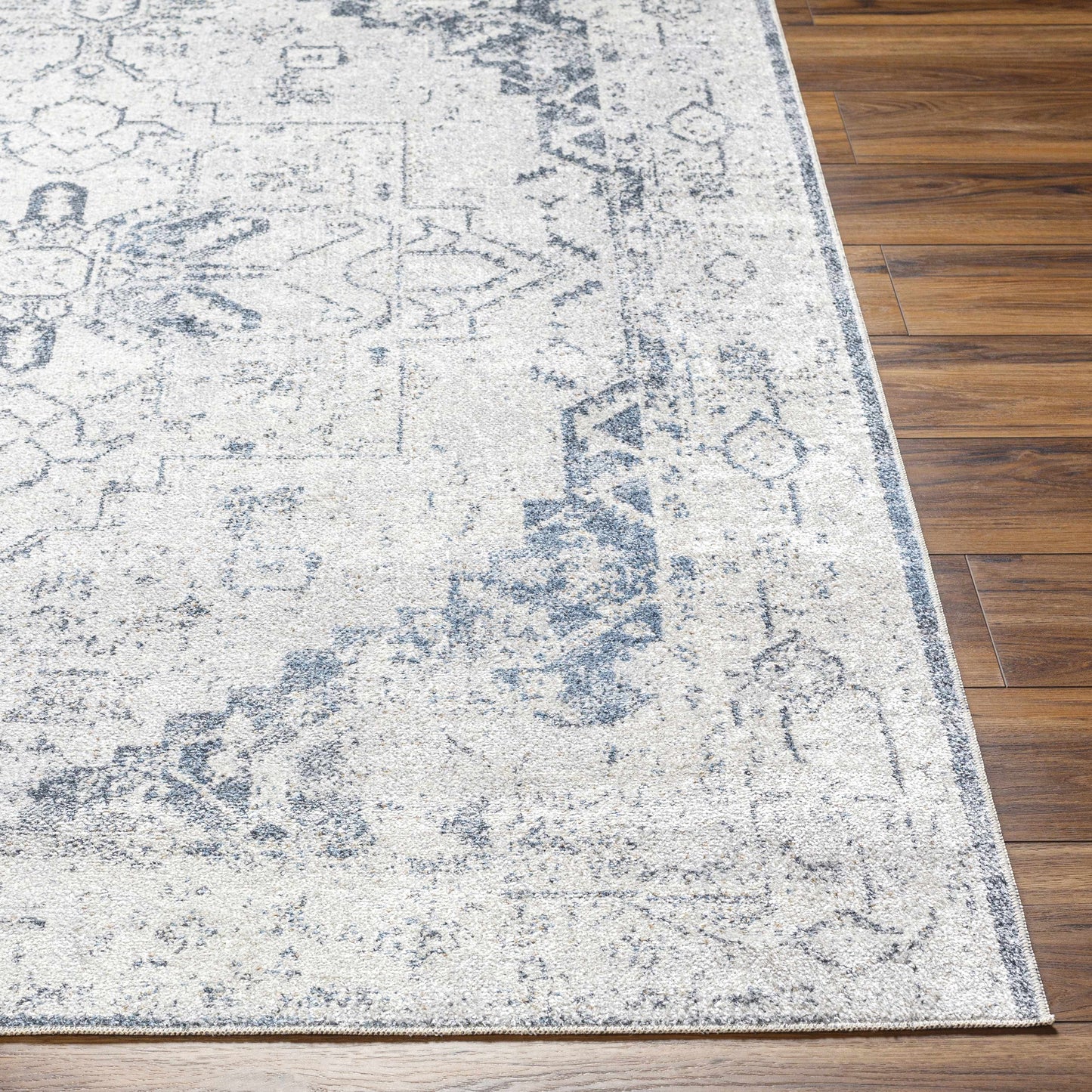 Ivory Washable Flat Pile Rug - Hera Collection for Modern Decor