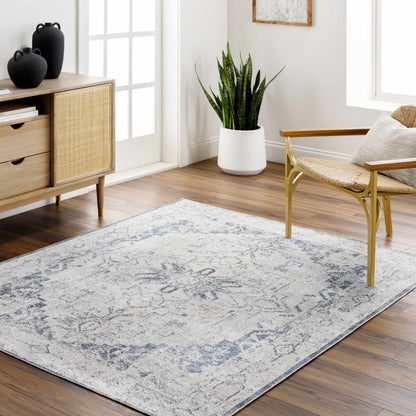 Ivory Washable Flat Pile Rug - Hera Collection for Modern Decor
