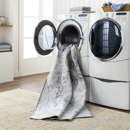 Ivory Washable Flat Pile Rug - Hera Collection for Modern Decor