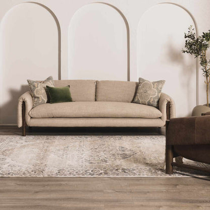 Beige Washable Flat Pile Rug - Stylish Home Décor