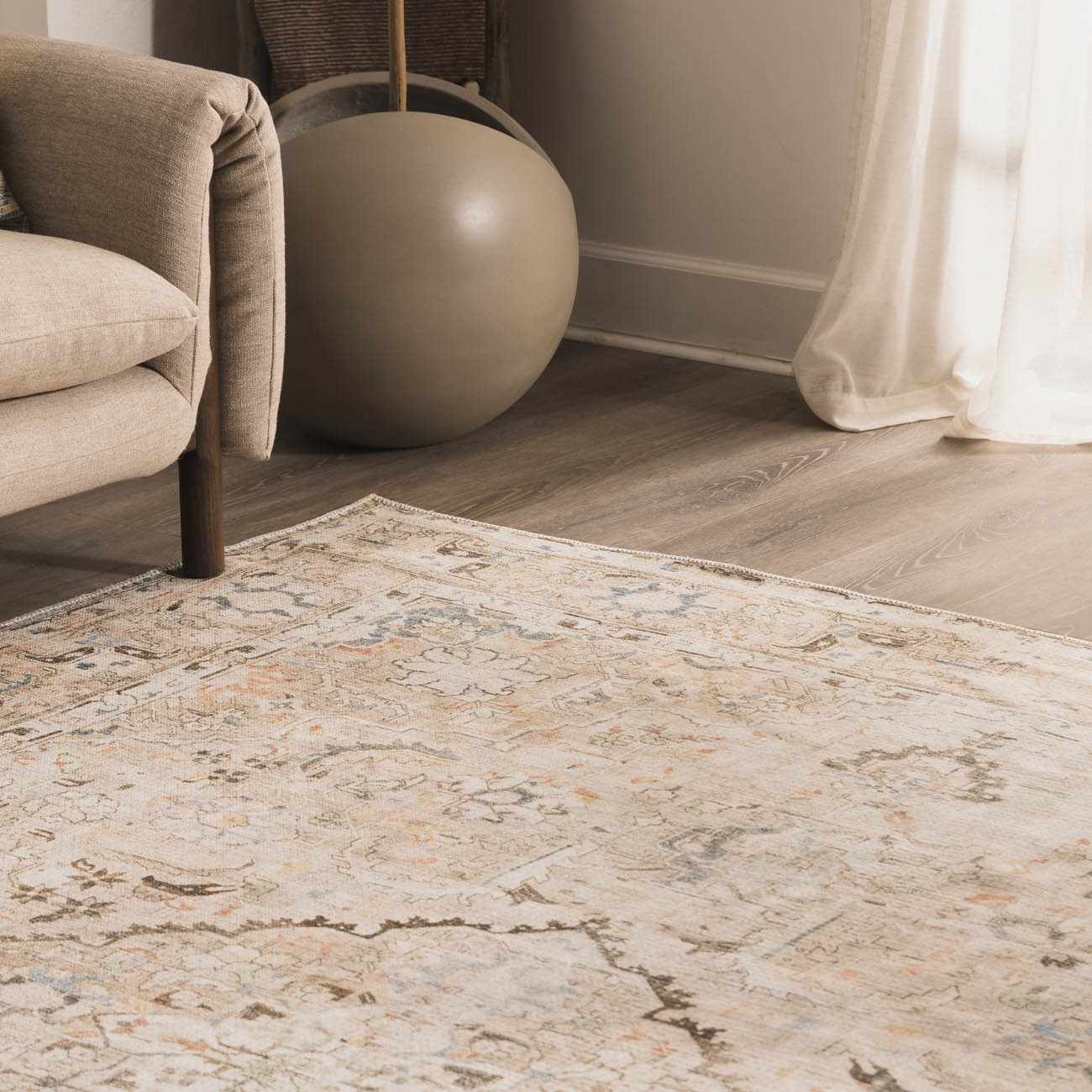 Vintage Washable Flat Pile Rug - Stylish Durable Standon Collection