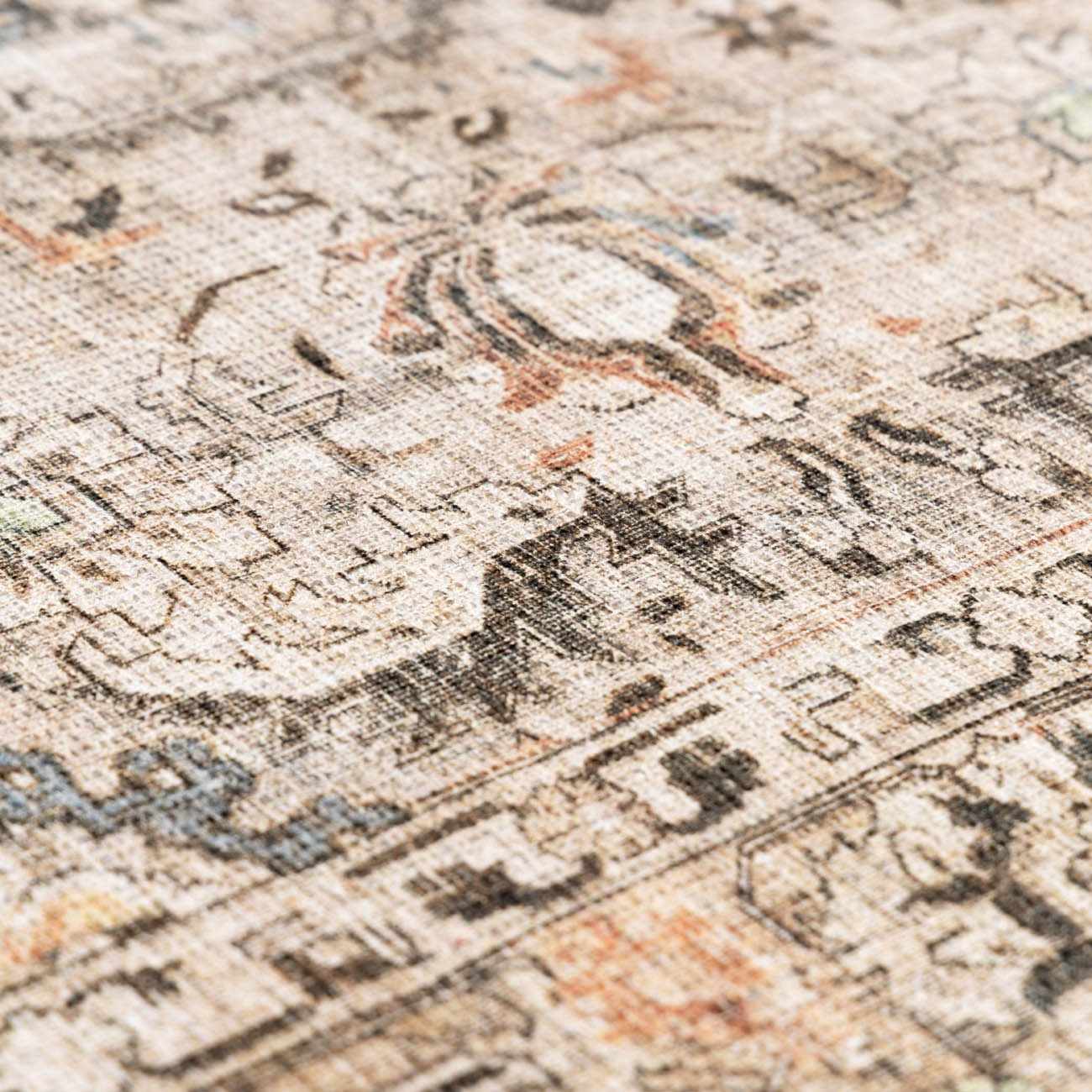 Vintage Washable Flat Pile Rug - Stylish Durable Standon Collection