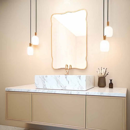 Scalloped Mirror - Brass Wall Mirror