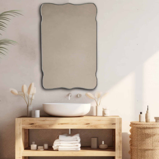 Scalloped Mirror - Brass Wall Mirror