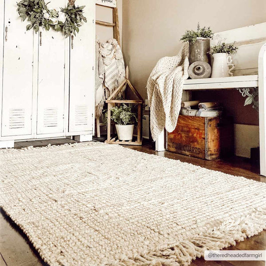 Bleached Jute Area Rug - Eco-Friendly Stylish Home Decor
