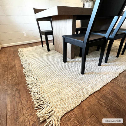 Bleached Jute Area Rug - Eco-Friendly Stylish Home Decor