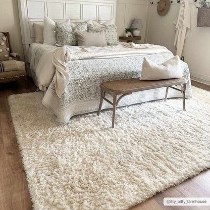 Siari Cream Plush Area Rug - Cozy Solid Home Decor