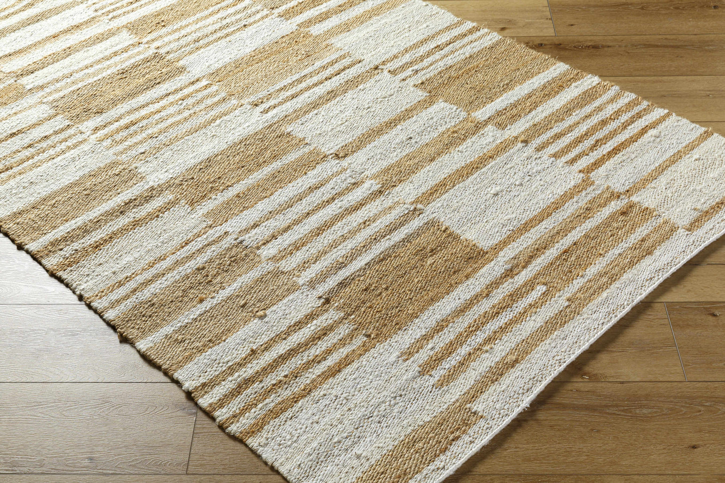 Thyra Jute Rug - Natural Fiber Area Rug with Stripes for Modern Homes