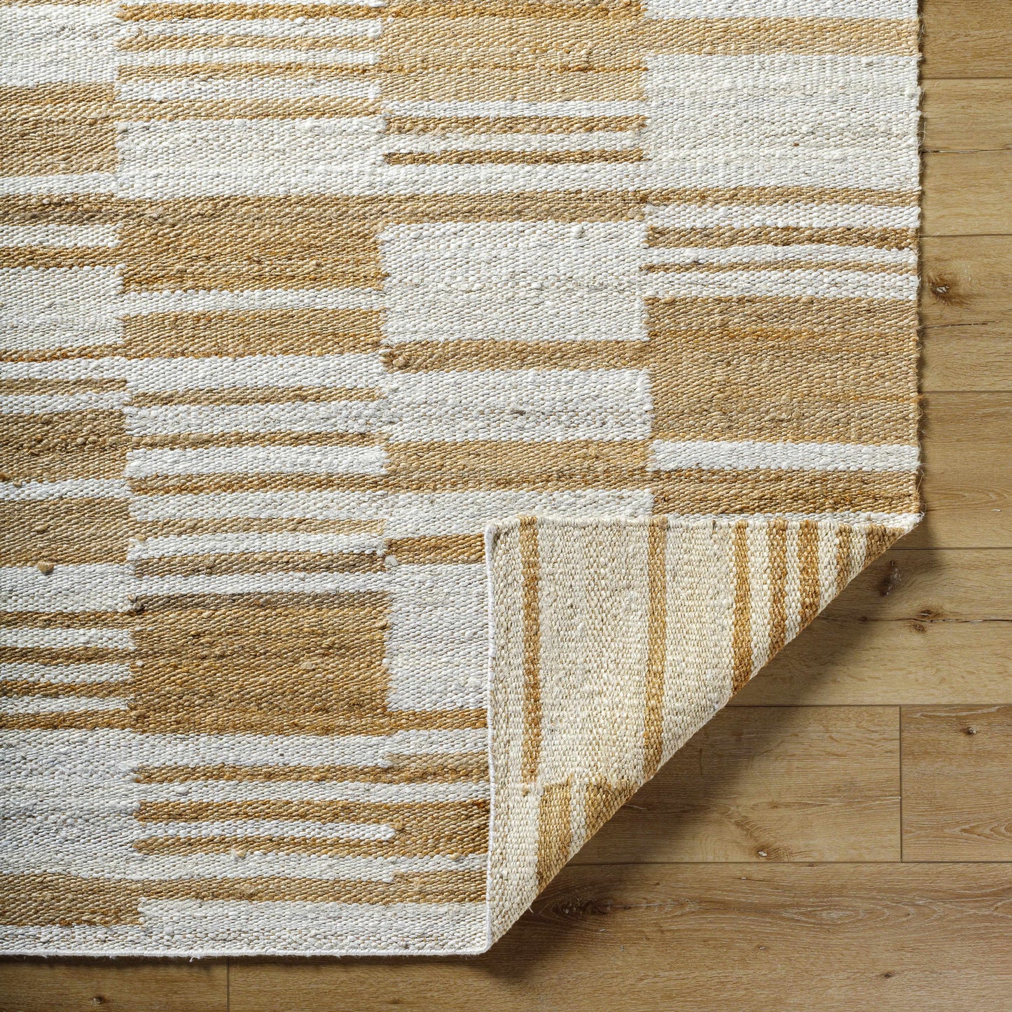 Thyra Jute Rug - Natural Fiber Area Rug with Stripes for Modern Homes