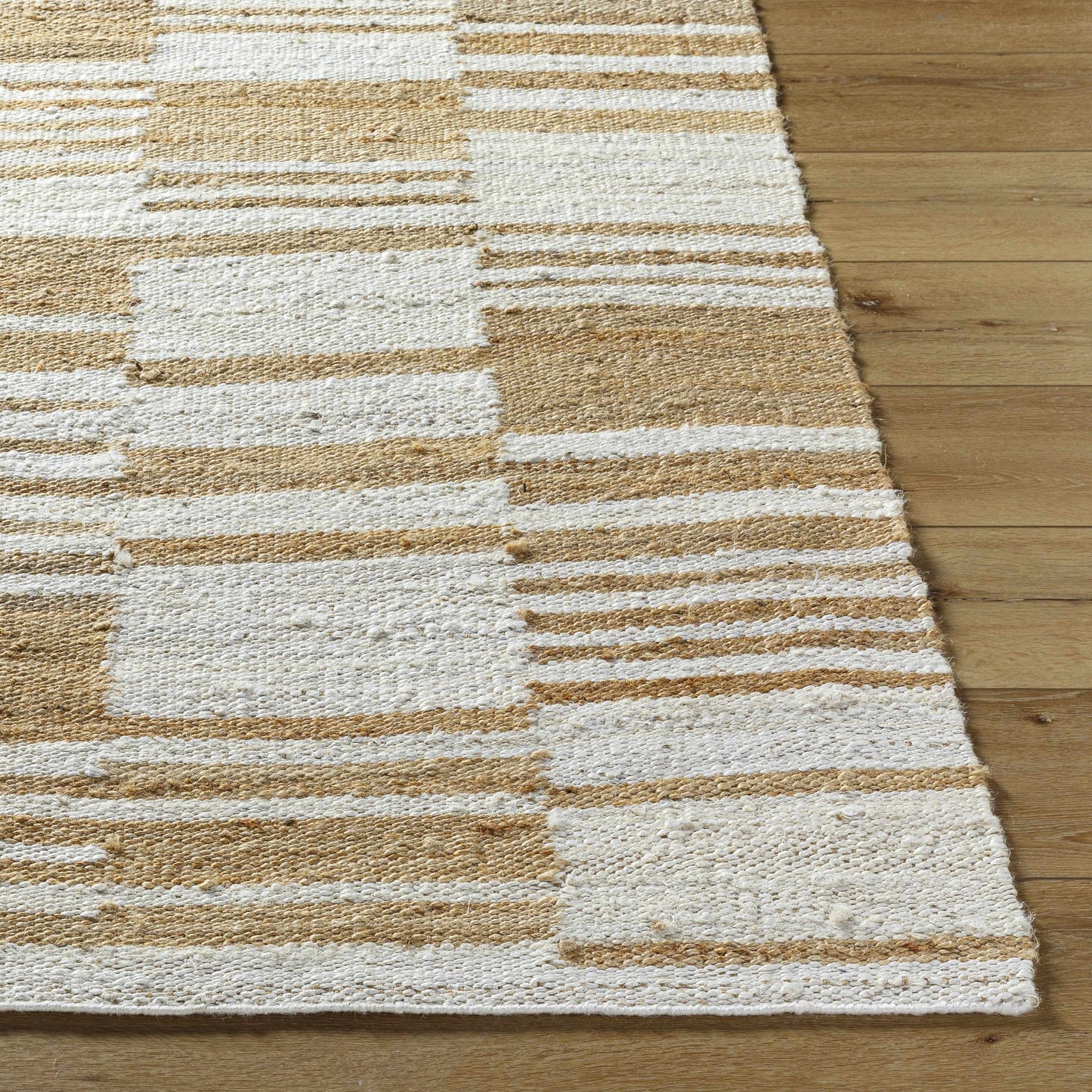 Thyra Jute Rug - Natural Fiber Area Rug with Stripes for Modern Homes
