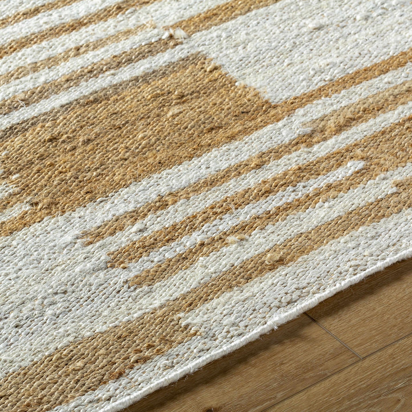 Thyra Jute Rug - Natural Fiber Area Rug with Stripes for Modern Homes