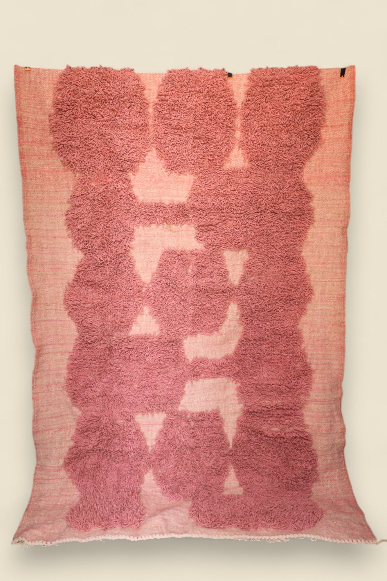 Talyat Berber Moroccan Rug – Pink Wool Shag Design