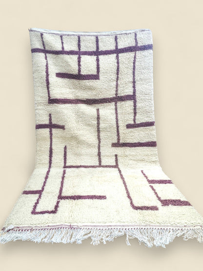Tashelhit Berber Rug – Abstract Pattern Beni Ourain Style