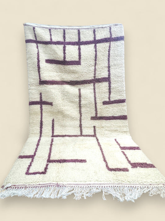 Tashelhit Berber Rug – Abstract Pattern Beni Ourain Style