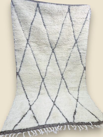 Moroccan Tihya Berber Carpet – Neutral Cream Shag Rug