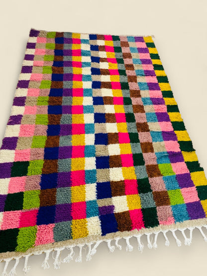 Vibrant Tilawin Rug – Colorful Moroccan Berber Floor Art